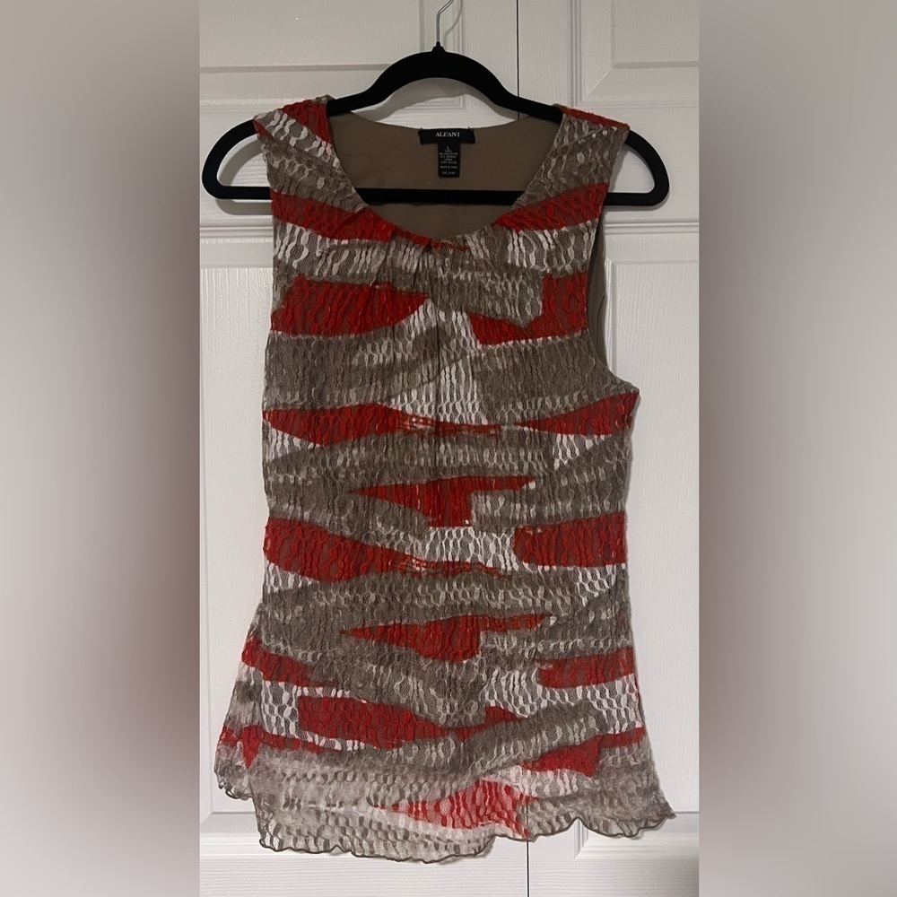 Alfani Lace Sleeveless Striped Top